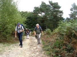 Heading uphill from the school